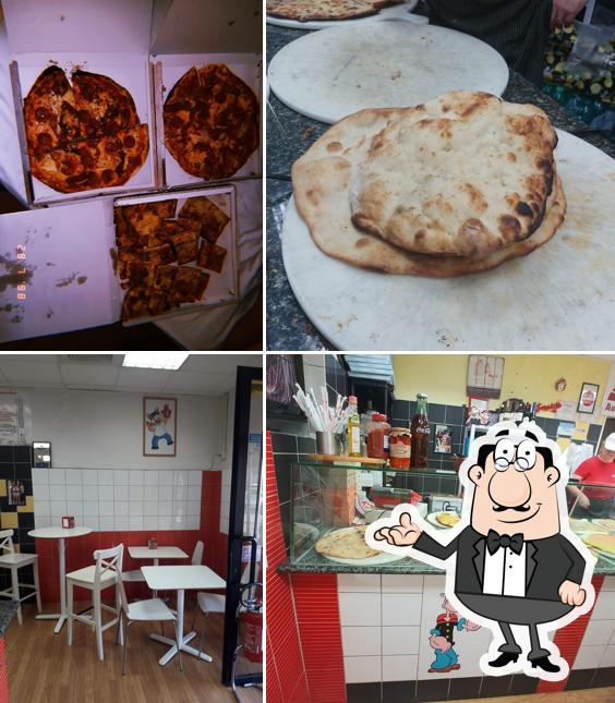 Tra le diverse cose da Pizzeria La Rustichella si possono trovare la interni e cibo