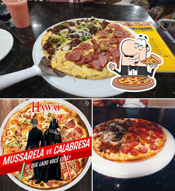 Escolha diferentes variedades de pizza