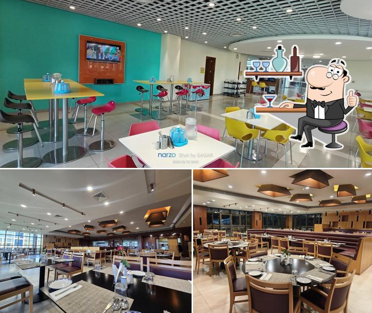 Take a seat at one of the tables at F&B Canteen