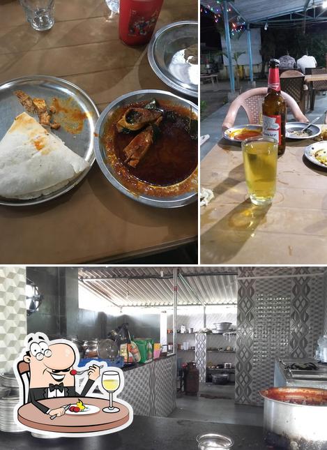 The picture of food and beer at A Shiwani Dhaba