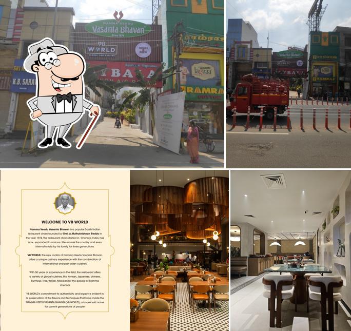 The image of VB World by Namma Veedu Vasanta Bhavan’s exterior and interior