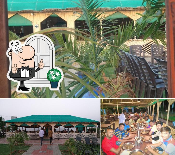 The restaurant's exterior and dining table