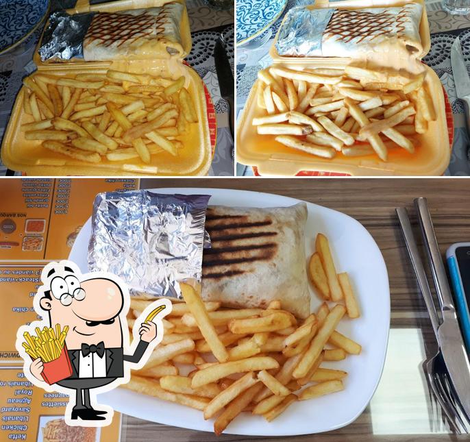 A Gamaches kebab vous pouvez prendre des frites, des pommes frites