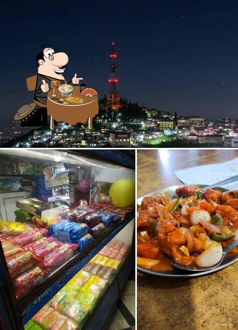 The picture of food and exterior at White Orchid Restaurant