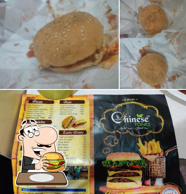 Try out a burger at Sachdeva's Chinese​ Tonic + Shree Ji sai soya chaap + combo factory