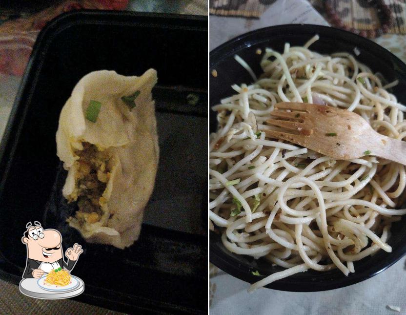 Spaghetti carbonara at Wok Momo