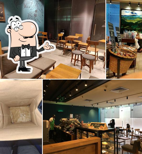 The interior of Starbucks