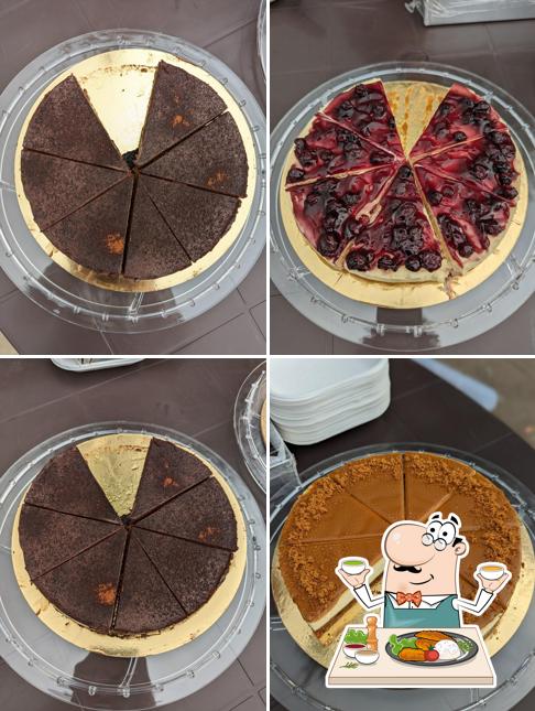 Food at Cheese and Cherry Cheesecakes