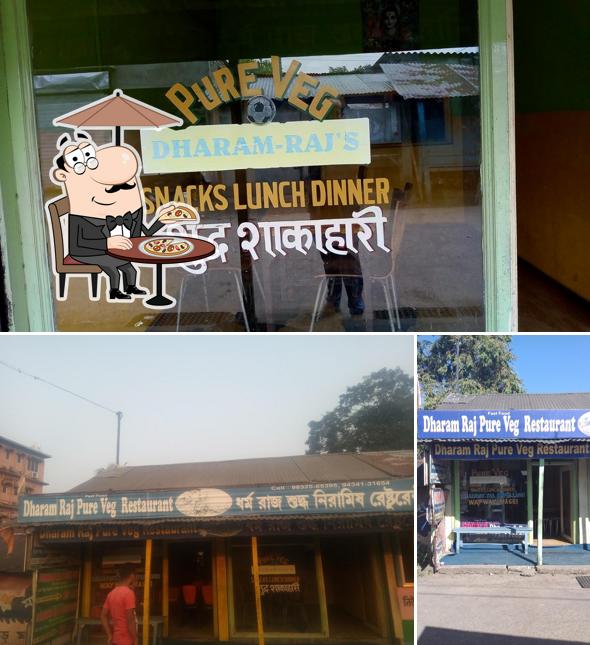 The exterior of Dharam Raj Pure Veg restaurant