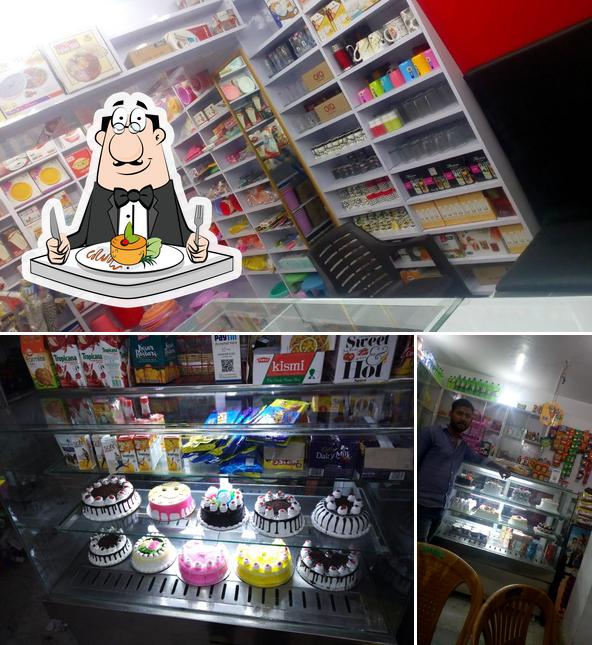 This is the picture showing food and interior at KAKA BAKERY Airforce Road , Bakshi Ka Talab , Lucknow