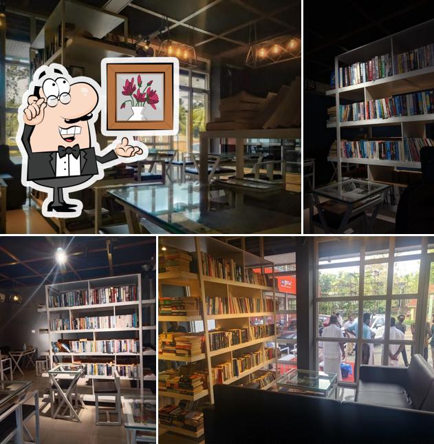 The interior of The Library Cake and Pizza Company