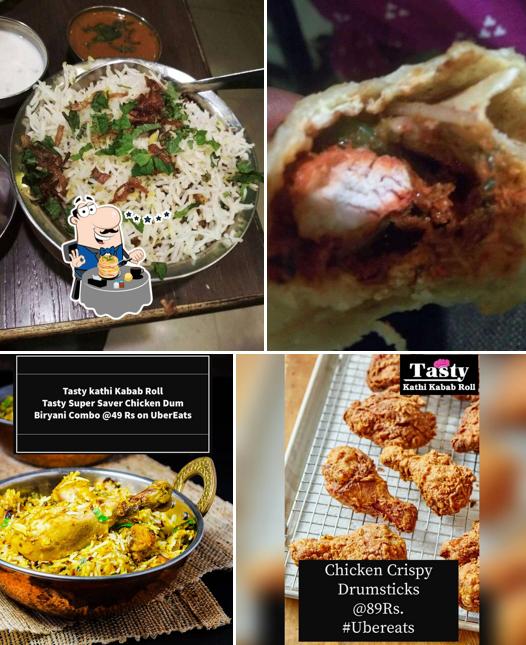 Food at SKS Katthi Kabab Rolls