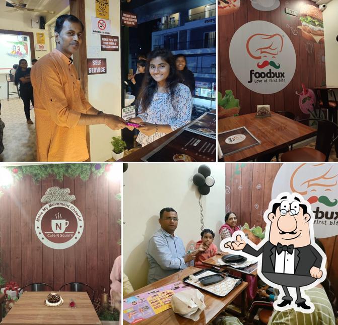This is the picture showing interior and food at FOODBUX by CAFE N SQUARE