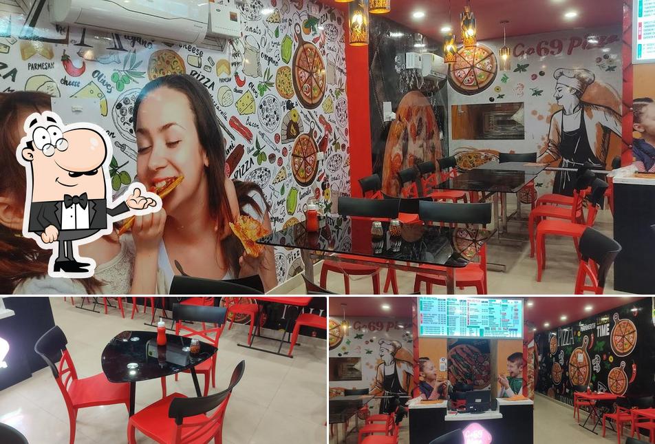 The interior of Go 69 Pizza