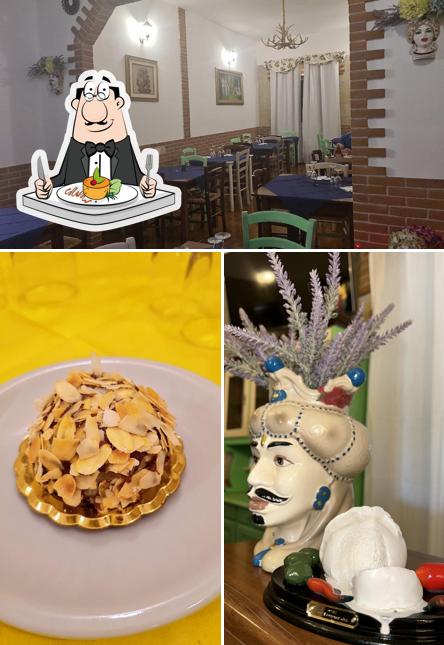La cibo e interni del ristorante