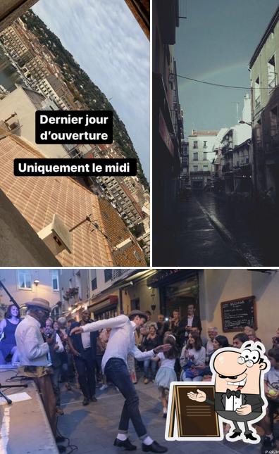 Parmi les différentes choses de la extérieur et la tableau noir, une personne peut trouver sur RESTAURANT LIBANAIS ELYSSAR