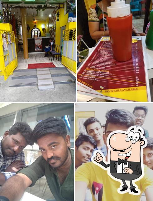 Take a seat at one of the tables at Sandwich Zone