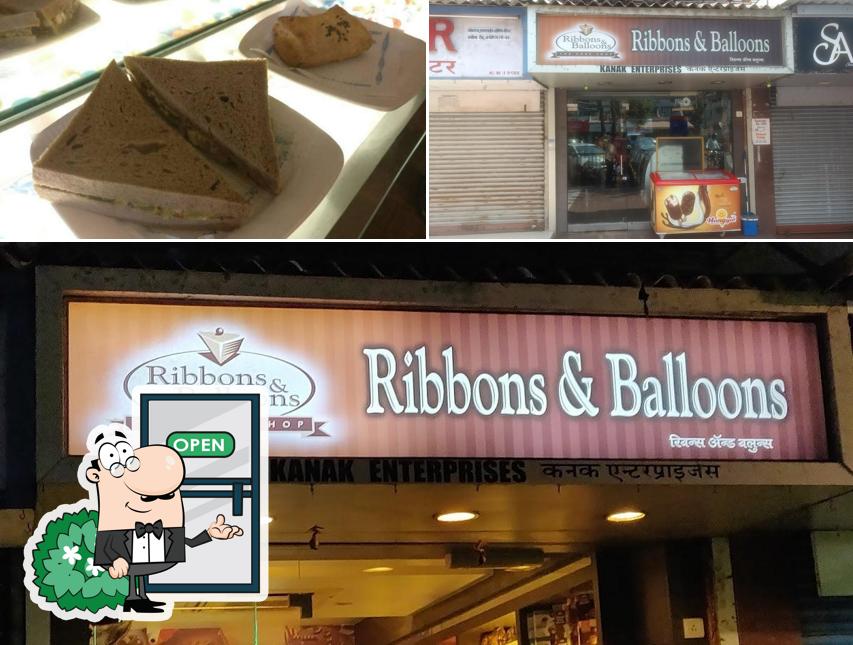 The photo of exterior and food at Ribbons & Balloons