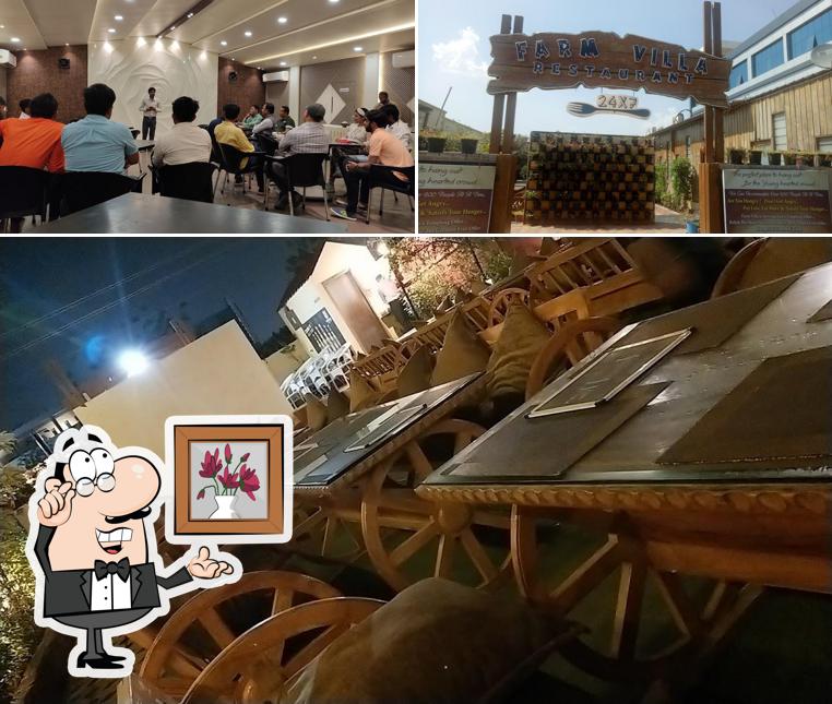 Check out the photo showing interior and exterior at Farm House Restaurant