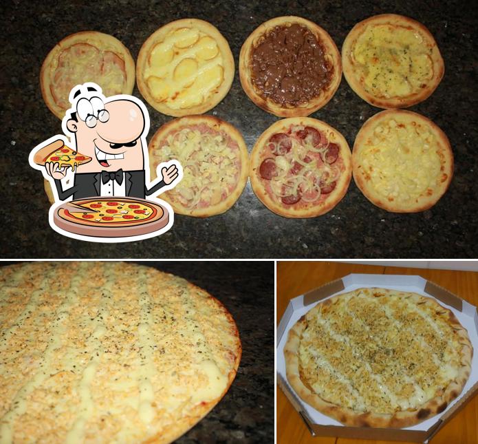 Escolha diferentes variedades de pizza