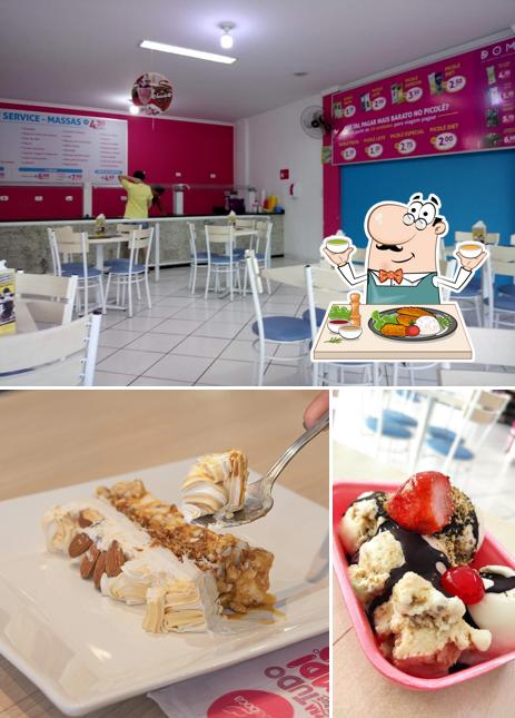 A ilustração do Gela boca - Av.Paraná’s comida e interior