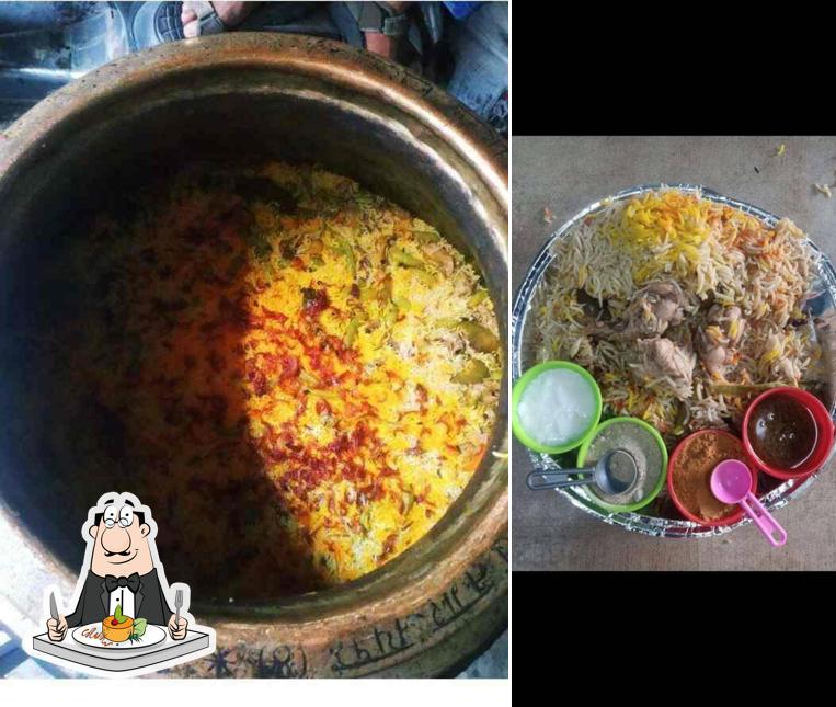 Food at Firoz hotel chicken biryani counter