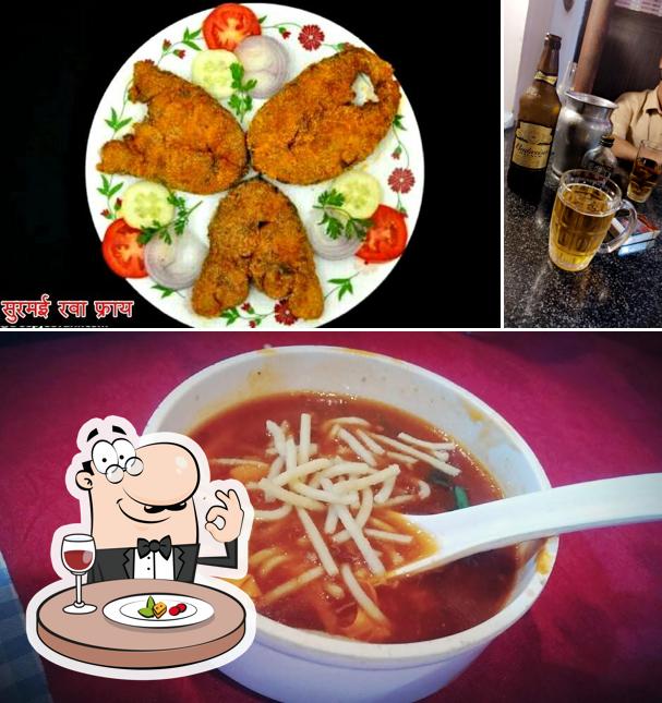 This is the picture showing food and beer at Sai Sarang