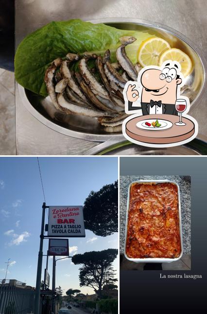 La cibo e esterno del ristorante