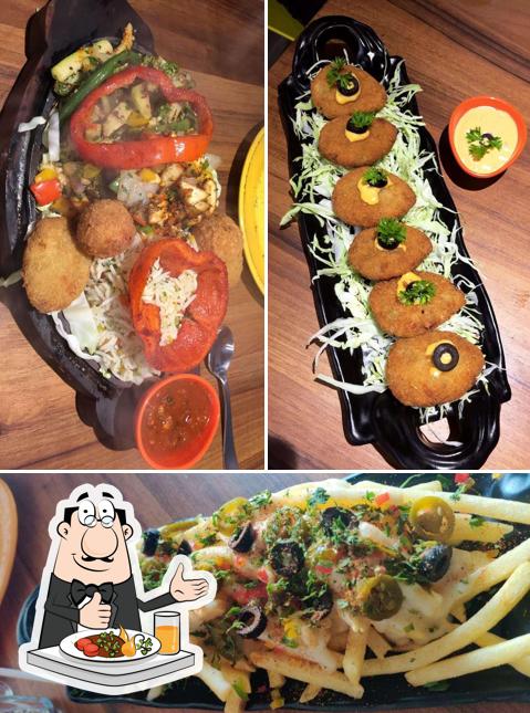 Food at Red Flames Pizzaria