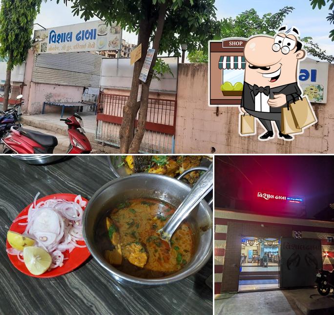 The restaurant's exterior and food