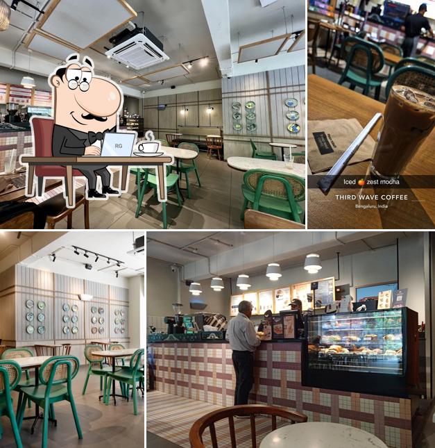 Take a seat at one of the tables at Third Wave Coffee