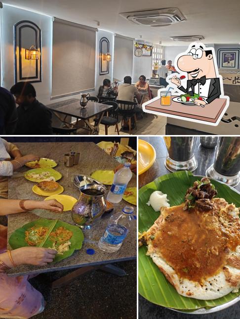 Take a look at the photo showing food and interior at Aadhirrai Arusuvaii Unavagam