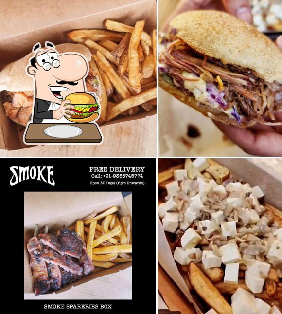Order a burger at Smoke Barbeque