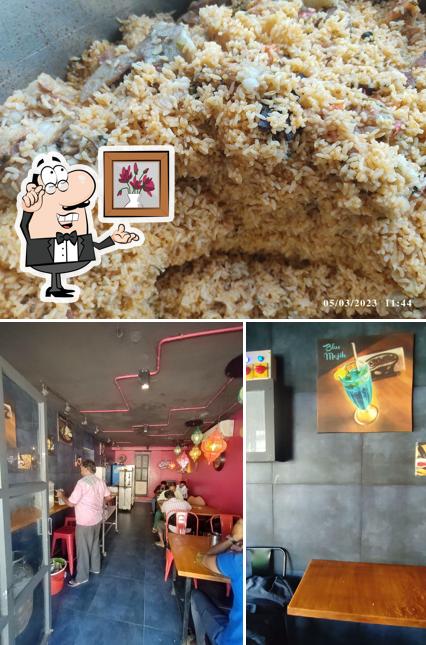 The image of Vellore Star Biryani’s interior and food