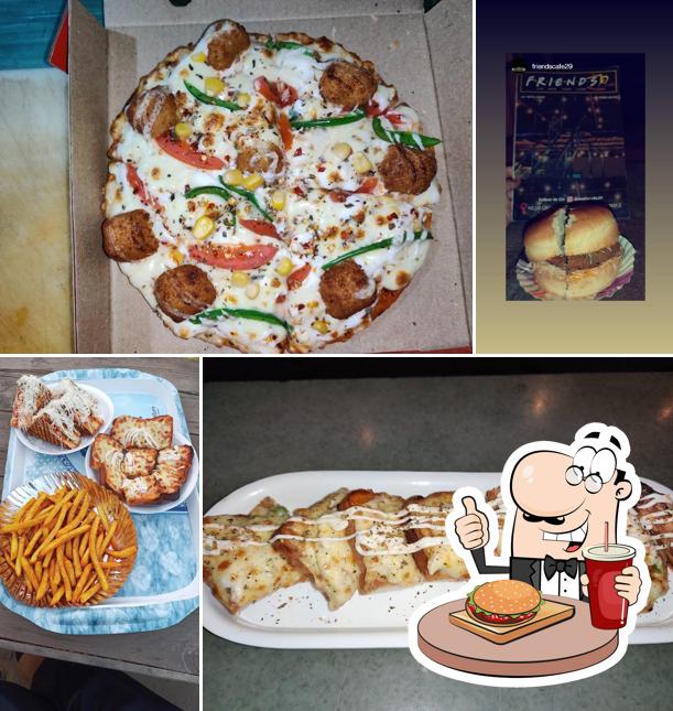 Get a burger at Friends cafe
