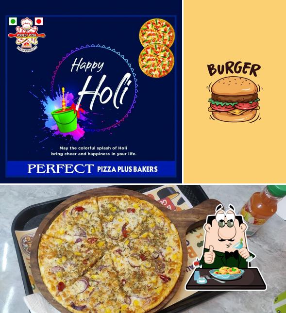 Take a look at the picture depicting food and interior at Perfect Pizza
