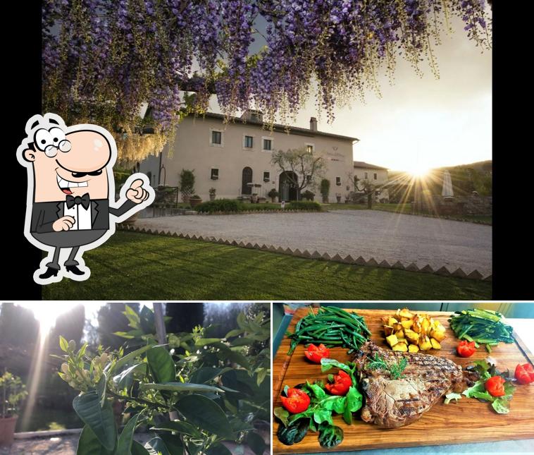 Questa è la foto che presenta la esterno e cibo di Ristorante La Vecchia Posta - Bagno Vignoni