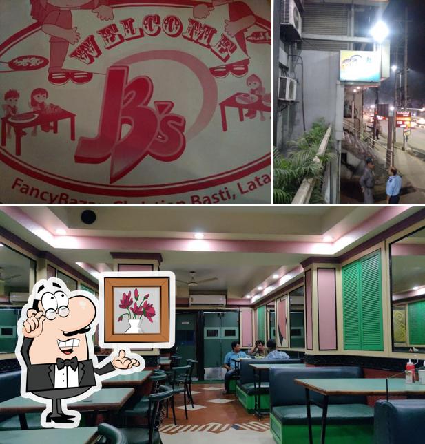 Take a seat at one of the tables at JB's