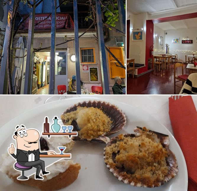 La interni e cibo del ristorante
