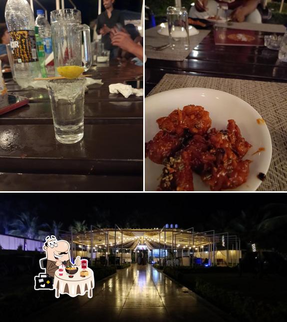 This is the picture showing food and exterior at Paradise Bistro