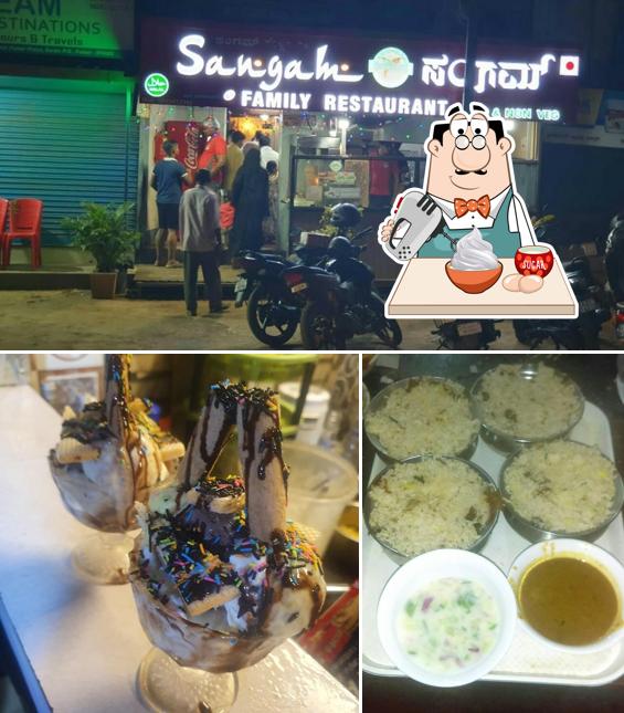 Sangam restaurent Darbe puttur provides a variety of sweet dishes