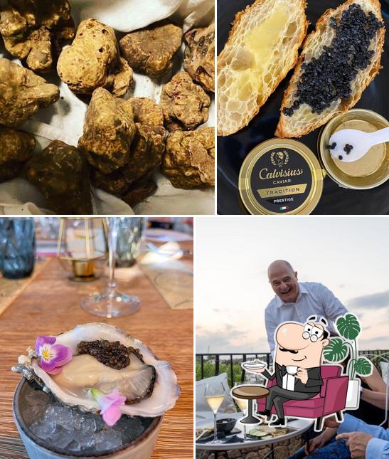 La interni e cibo del ristorante