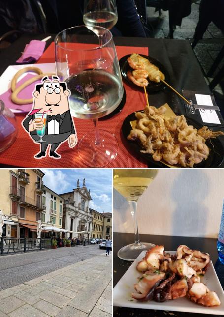 La foto di bevanda e esterno da La Bottega da Claudio