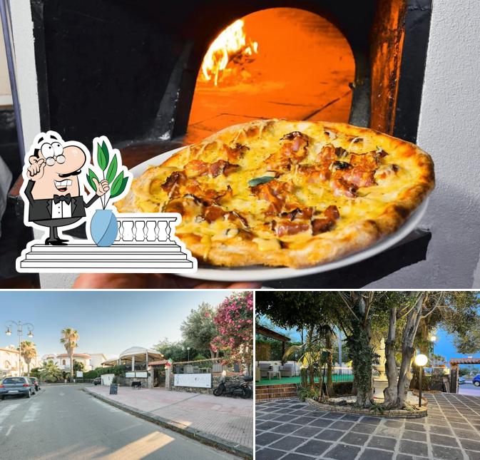 La foto della esterno e cibo di Villa Comus