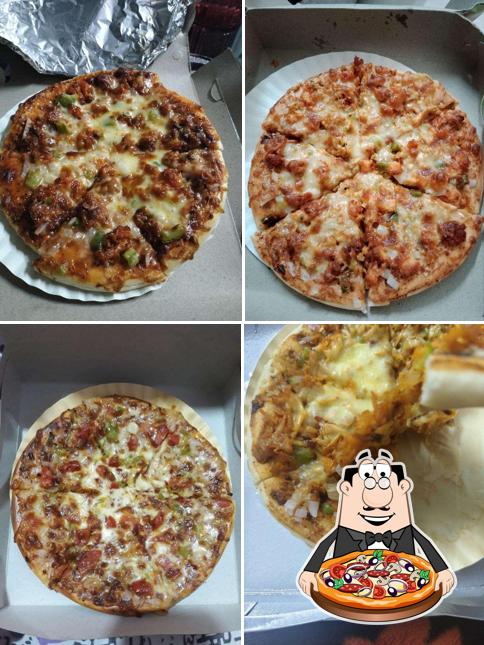 Pick pizza at Saucy Pizza
