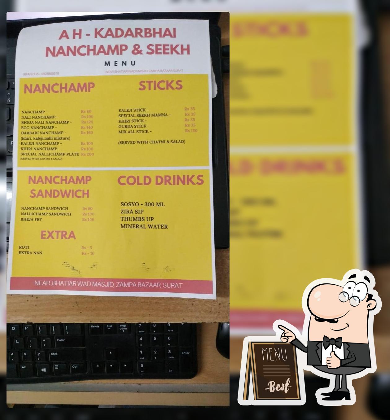 Check out the information about AH Kadarbhai Seekh Kabab & Nanchamp Center