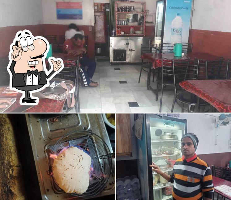 The picture of interior and food at Chauhan Restaurant