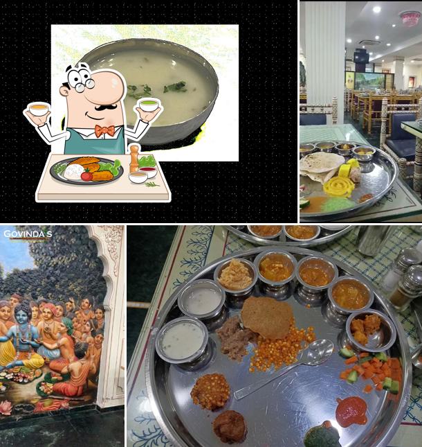 Food at Govinda's Gujarati Thali Restaurant