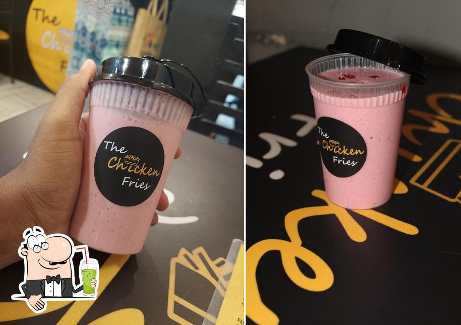 Enjoy a beverage at The Chicken Fries - Burger, Fried Chicken, Wraps, Shawarma, Pizza, Boba & More