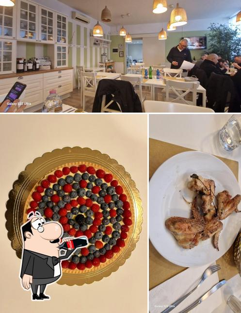 Questa è la foto che mostra la bevanda e cibo di Trattoria da Enrica e Joe